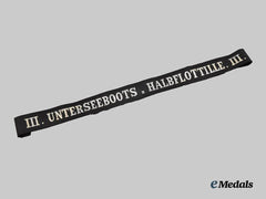 Germany, Imperial. A 3rd U-Boat Half-Flotilla Cap Tally Ribbon