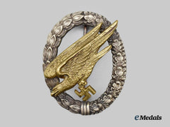 Germany, Luftwaffe. A Fallschirmjäger Badge, Type D, by C.E. Juncker