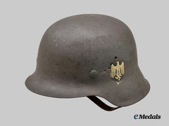 Germany, Heer. An M42 Stahlhelm, Restored Single-Decal Example, by Emaillierwerke A.G.
