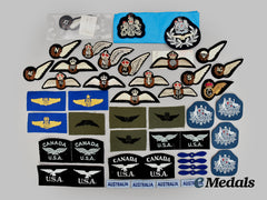 International.Canada, Australia, New Zealand, United Kingdom, United States, El Salvador. A Lot of Forty-Four Air Force Cloth Wings and Insignia
