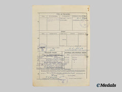 Germany, SS. A Waffen-SS Muster Roll Document to Sturmmann Heinz Haase, 6th SS Mountain Division Nord