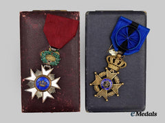 Belgium, Kingdom. Two Belgian Orders in Case