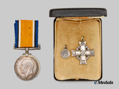 Canada, Dominion. A British War Medal and Memorial Cross Pair to Private Alfred Roussin, 78th Battalion, Vimy Ridge KIA