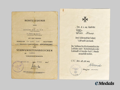 germany,_third_reich._a_lot_of_four_wound_badge_award_documents_and_death_announcement_certificates___m_n_c5649