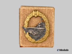 Germany, Kriegsmarine. A Destroyer War Badge with Presentation Box by Schwerin & Sons