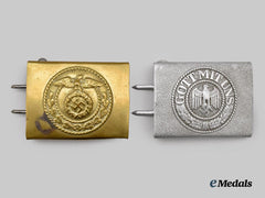 Germany, Third Reich. A Pair of Belt Buckles for Military and Political Personnel