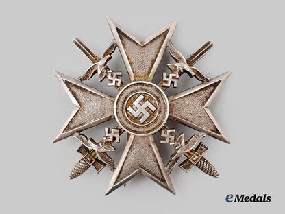 germany,_wehrmacht._a_spanish_cross_with_swords,_in_silver,_by_c._e._juncker___m_n_c5850
