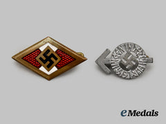Germany, HJ. A Pair of Badges
