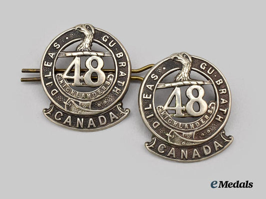 canada,_cef._a_pair_of15_th_battalion_officer's_collar_badges(48_th_highlanders_of_canada),_cef___m_n_c5877