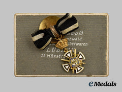Prussia, Kingdom. A Royal House Order of Hohenzollern, Military Division Knight’s Cross Miniature with Case, by Carl Buchwald