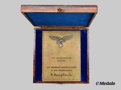 Germany, Luftwaffe. A Meritorious Service Plaque, Netherlands District with Case, by Imme & Sohn