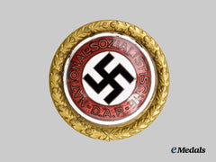 Germany, NSDAP. A Golden Party Badge, Large Version by Deschler & Sohn, to Josef Laßnig