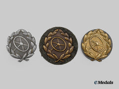 Germany, Wehrmacht. A Lot of Driver Proficiency Badges, All Grades