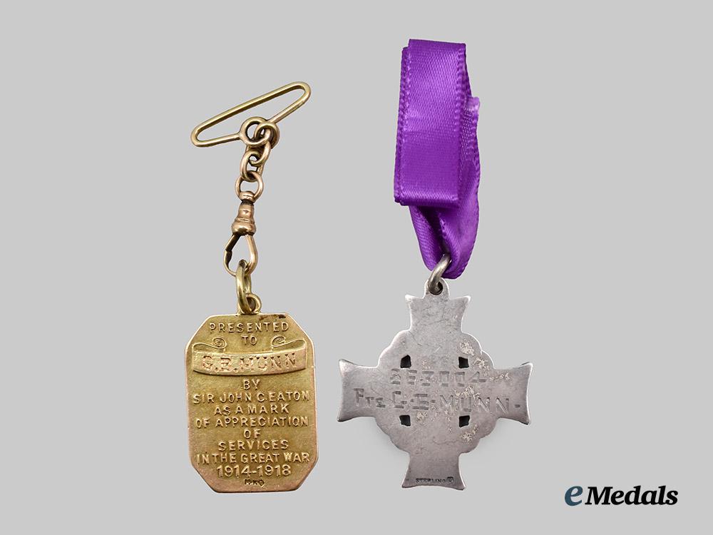 canada,_c_e_f._a_memorial_cross&_eaton_gold_service_award_to_g._b_munn,_k_i_a,1917___m_n_c6177