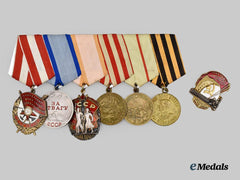 Russia, Soviet Union. A Medal Bar for a Distinguished Second World War Combatant