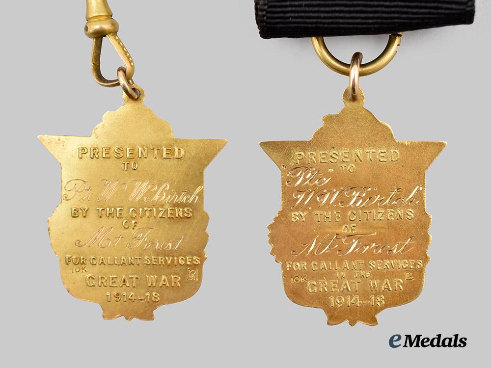 canada,_c_e_f._two_gold_township_of_mt._forest_medals_for_gallant_services_to_pte._w._w._birtch___m_n_c6188