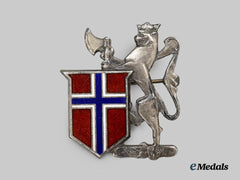 Norway, Kingdom. A Second War Lion and Shield Badge, by Disanza Bros