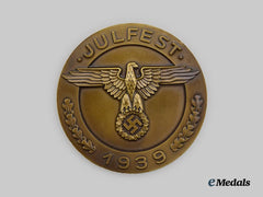 Germany, SS. A Mint 1939 Yule Festival Table Medal to Oberabschnitt Ost, by Deschler & Sohn
