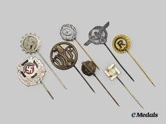Germany, Third Reich. A Lot of Award and Membership Badge Stick Pin Miniatures