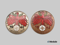 Germany, Third Reich. A Pair of Tyrolean Marksmanship Badges