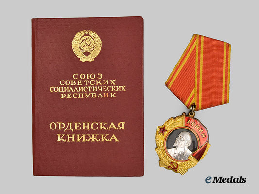 russia,_soviet_union._an_order_of_lenin,_type6_in_gold_with_award_booklet,_to_vasily_kirillovich_zakharov___m_n_c6676