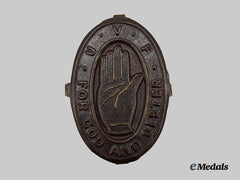 United Kingdom. An Ulster Volunteer Force Cap Badge, c. 1913
