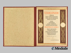 Germany, NSDAP. A Rare Blood Order Award Document to Friedrich Knill