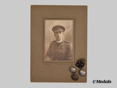 United Kingdom. A Great War Chaplain Portrait, with Cap Badge and CEF Buttons