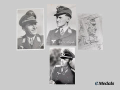 Germany, Third Reich. A Group of Post-War Signed Knight’s Cross Winner Photographs
