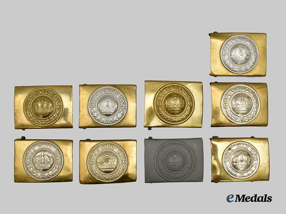 germany,_imperial._a_mixed_lot_of_nine_heer_e_m/_n_c_o_ranks_belt_buckles___m_n_c7170