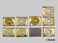 Germany, Imperial. A Mixed Lot of Nine Heer EM/NCO Ranks Belt Buckles