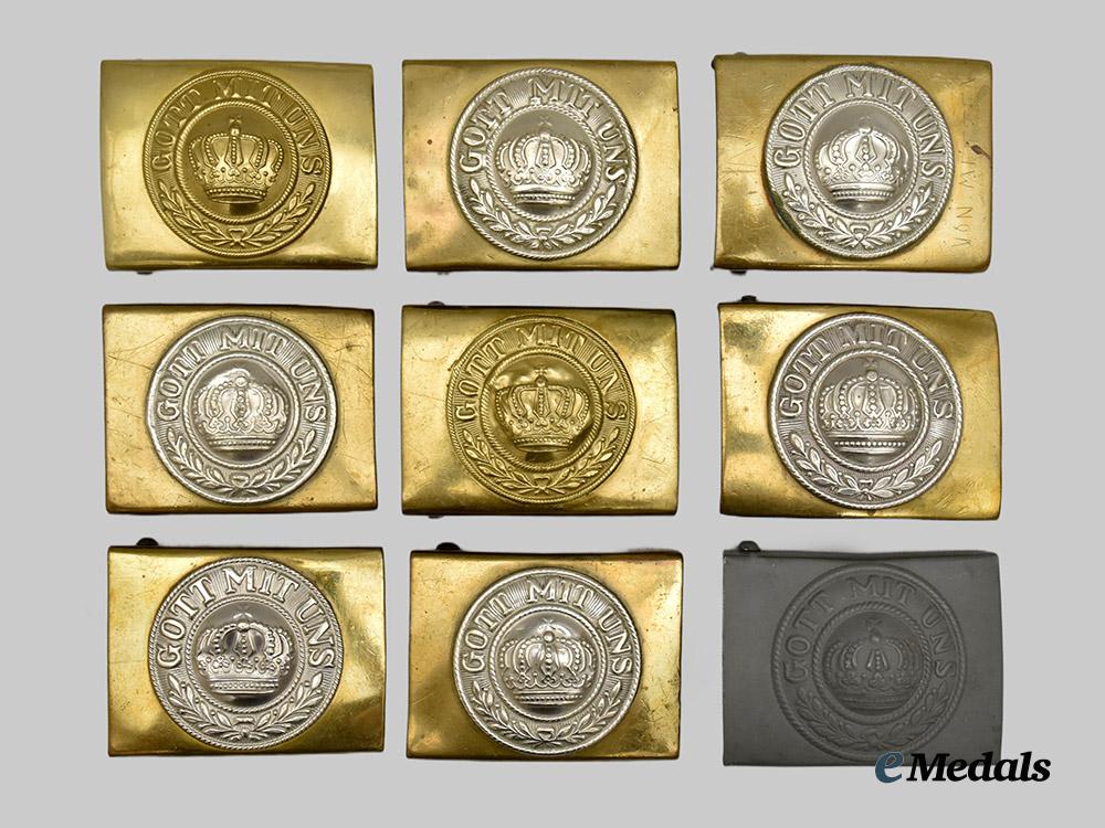 germany,_imperial._a_mixed_lot_of_nine_heer_e_m/_n_c_o_ranks_belt_buckles___m_n_c7191