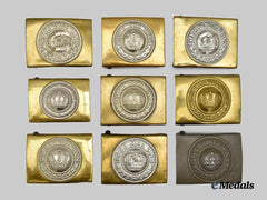 Germany, Imperial. A Mixed Lot of Nine Heer EM/NCO Ranks Belt Buckles