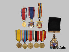 United States. A Lot of Nine Miniature American War and Society Medals
