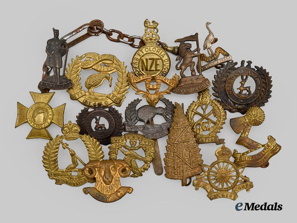 new_zealand._a_lot_of_seventeen_first_war_cap_and_collar_badges___m_n_c7314