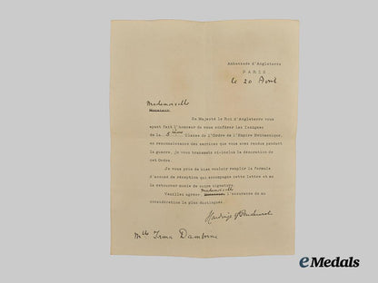 united_kingdom._an_order_of_the_british_empire,_member_to_irma_dambrine,1929___m_n_c7343