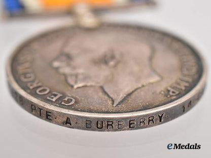 canada,_c_e_f._a_first_war_pair_and_cap_badge_to_pte._burberry,14th_infantry,_died_of_wounds1916___m_n_c7431
