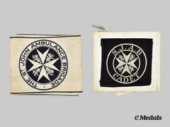Canadian, Dominion; United Kingdom. A Pair of St. John Ambulance Personnel Armbands