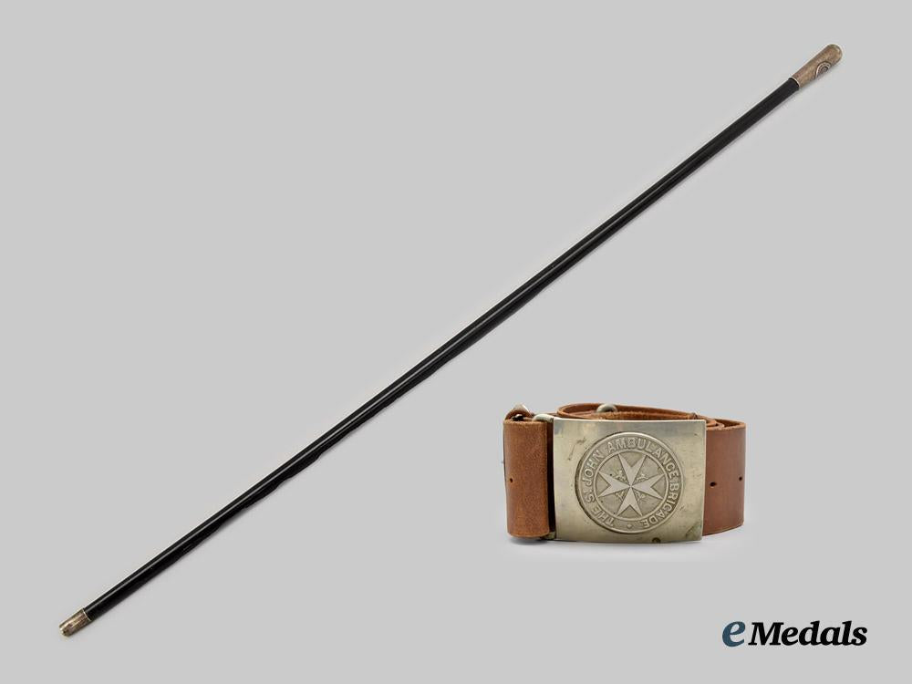 united_kingdom._a_st._john_ambulance_brigade_swagger_stick,_with_belt_and_buckle,_c.1939___m_n_c7501
