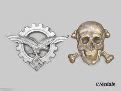 Germany, Third Reich; Italy, Kingdom. A Pair of Cap Insignia
