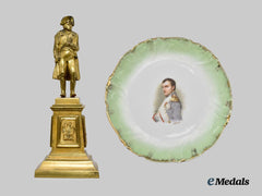 France, Republic. A Napoleon Statue, with Commemorative Plate
