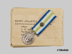 United Kingdom. A South Atlantic Campaign Miniature Medal, with Named Carton