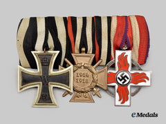 Germany, Third Reich. A Medal Bar for First World War & Fire Service