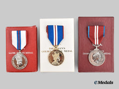 United Kingdom. A Set of Three Queen Elizabeth Jubilee Medals.