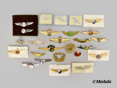 International. A Lot of Twenty-Five Civilian Airline Wings & Cap Badges