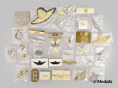 International. A Lot of Thirty-Six Military & Civilian Wings, two Belt Buckles & Insignia Set