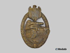 Germany, Wehrmacht. A Heer Panzer Assault Badge, Bronze Grade, by Wilhelm Deumer - “Early” Hollow Zink Variant