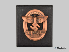 Germany, NSFK. A 1939 Ostland Flight Participant’s Plaque, with Case, by Gustav Brehmer