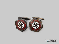 Germany, NSDAP. A Pair of Miniature Party Membership Badge Improvised Cufflinks