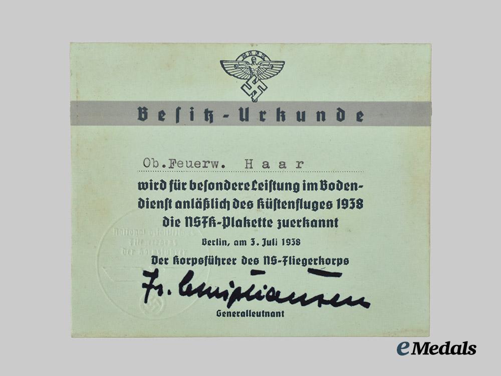 germany,_n_s_f_k._a1938_coastal_flight_participant’s_plaque,_with_case_and_award_document,_to_oberfeuerwehrmann_haar___m_n_c7921